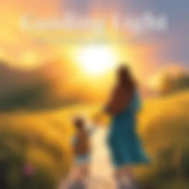 A symbolic image of a mother guiding her child along a path.