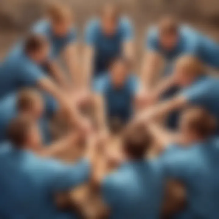 Inspirational team bonding activity concept