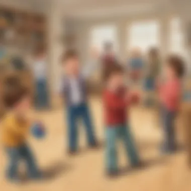 Interactive activity illustration for children learning about rotations and revolutions.