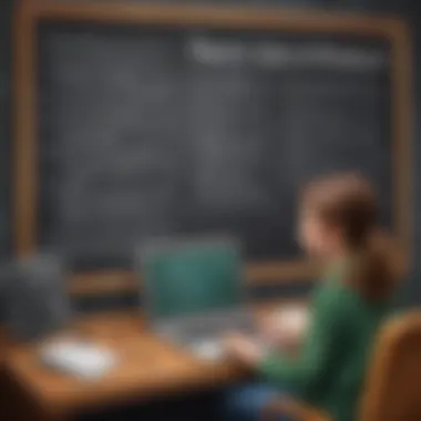 Illustration of internet safety rules displayed on a chalkboard