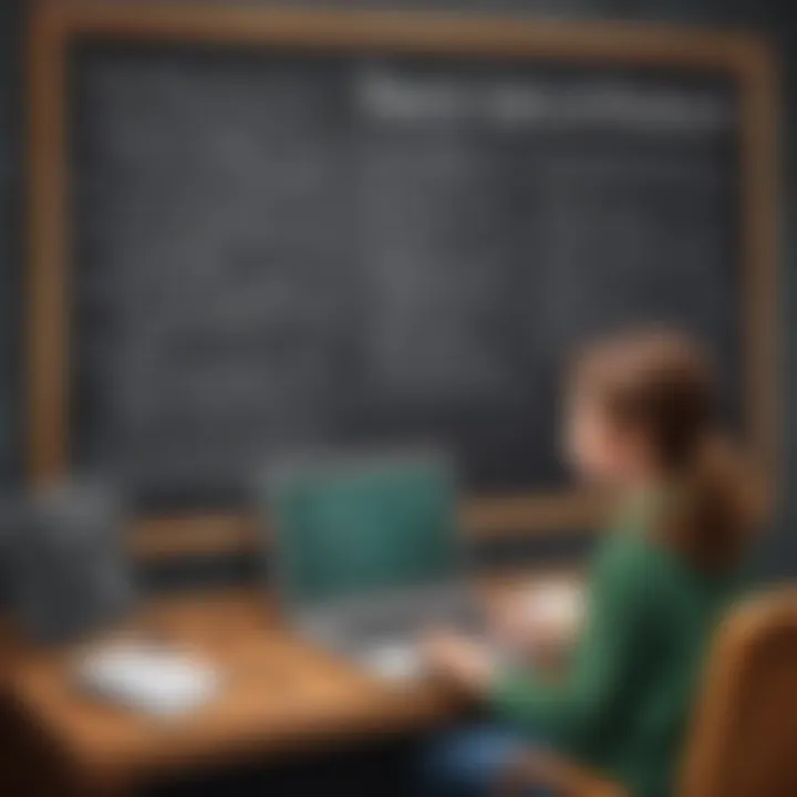 Illustration of internet safety rules displayed on a chalkboard