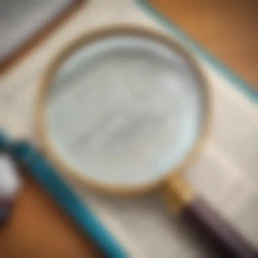 Illustration depicting a magnifying glass over educational content