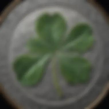 Detailed Shamrock Leaf Engraving Intricate Engraving of Shamrock Leaf on Coin