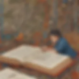 Illustration depicting intricate plot analysis in a book review