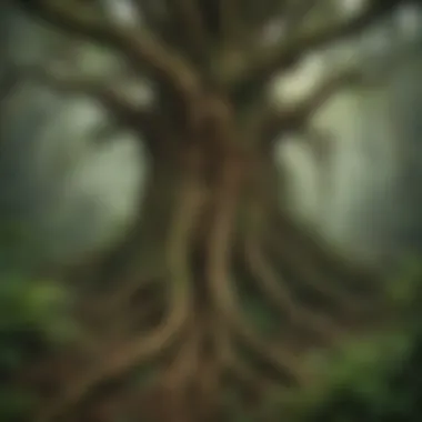 Enigmatic Root System of the Rainforest Intricate network of roots in the heart of the Amazon Rainforest