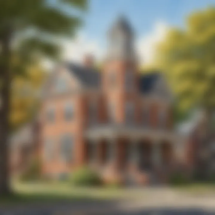 Historic architecture in a Michigan town reflecting its rich history