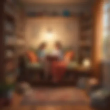 A cozy reading nook filled with books, encouraging a love for reading in children.