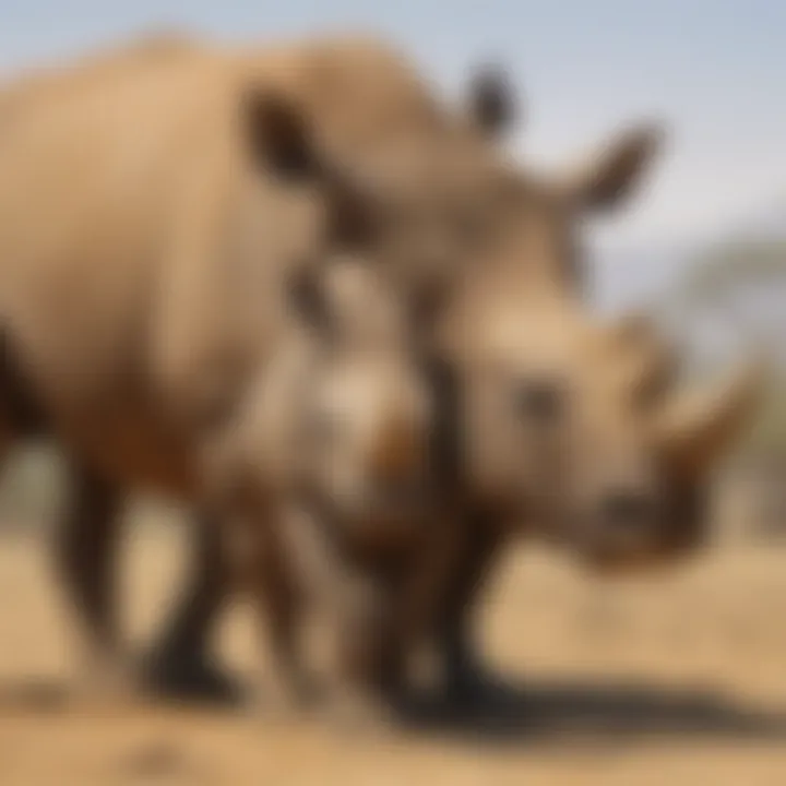 Javan Rhino Mother and Calf Bonding