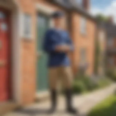 Joyful Mail Delivery Moment Jolly Postman Delivering Mail Illustration