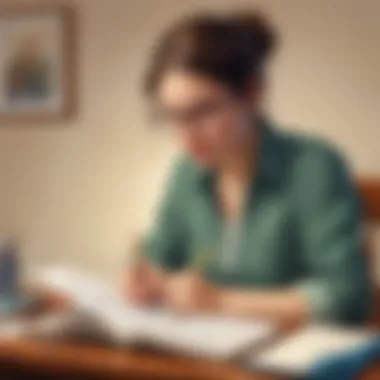 Journaling for Emotional Awareness An illustration of a person journaling their emotions