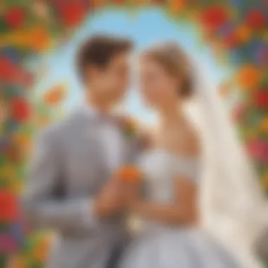 Celebratory Wedding Artworks Joyful wedding-themed coloring book for kids