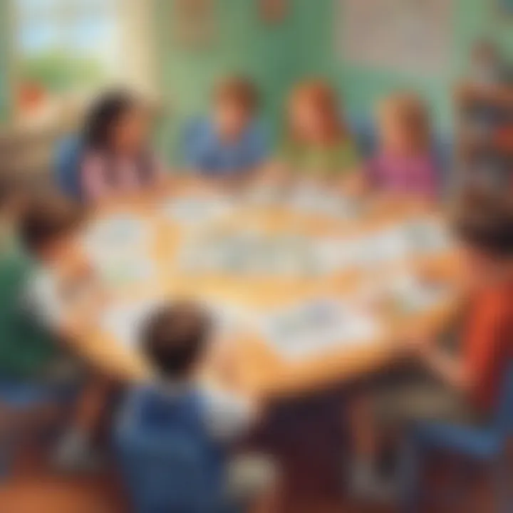 Illustration of children collaborating on a critical thinking activity from Kidlect