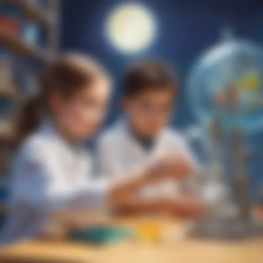 Illustration of children engaged in a science experiment