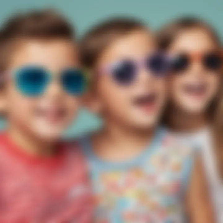 Children wearing unique printable sunglasses