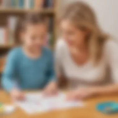 Illustration of parent and child practicing sight word sentences together