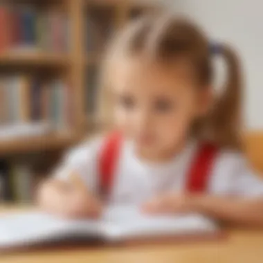 Illustration of a child taking a reading level test