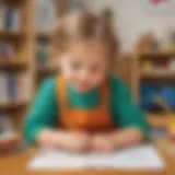 Illustration of a young child engaging in imaginative play