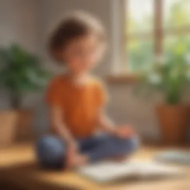 Cultivating Emotional Awareness Through Mindfulness Illustration of a child practicing mindfulness and relaxation techniques