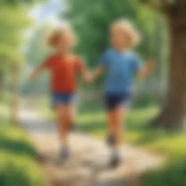 Promoting Physical Well-being Through Outdoor Play Illustration of a child engaging in physical activities outdoors