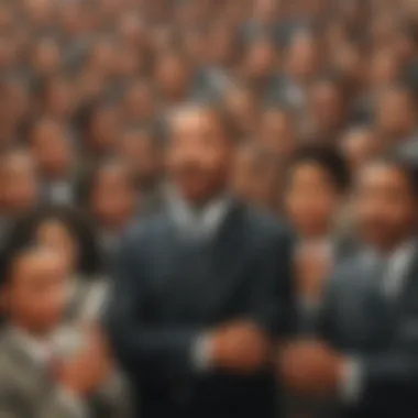 Unity in Diversity for Civil Rights Martin Luther King Jr. with a diverse group of supporters