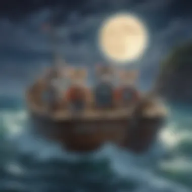 Kitty and her friends embarking on the moonlight rescue