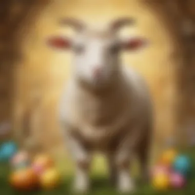 Ancient symbol of Easter represented by a lamb