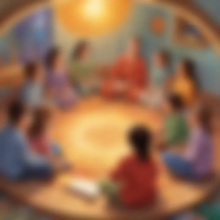 Children participating in a storytelling circle