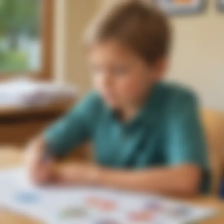 A child reflecting on leadership qualities through a worksheet