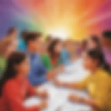 A colorful worksheet designed for fostering leadership skills