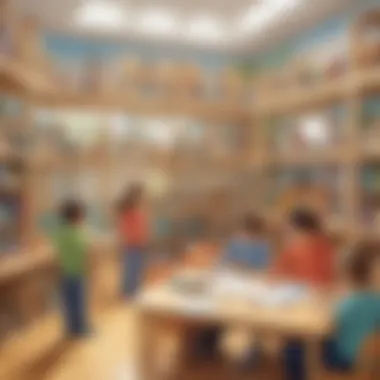 Parents and children exploring fun learning activities