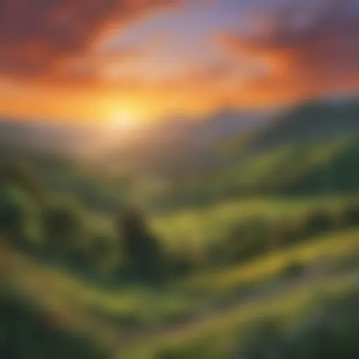 Majestic Sunset Over Verdant Valleys