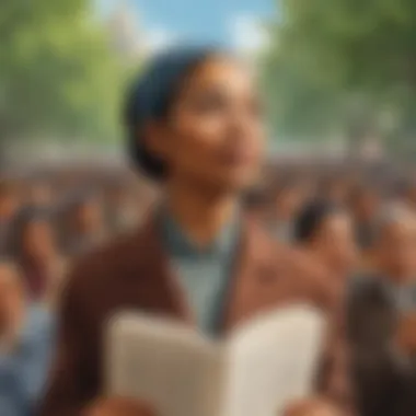 An illustration representing modern social justice movements inspired by Parks