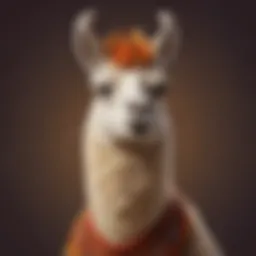 Majestic llama with luxurious wool
