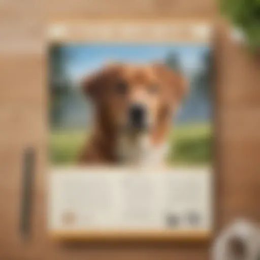 Template design featuring a lost pet poster with clear text and visuals
