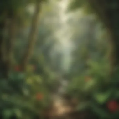 Enchanting Biodiversity of Caribbean Rainforest Exotic flora and fauna in lush Caribbean rainforest