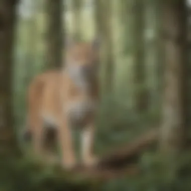 Lynx Camouflaged Amongst Trees Lynx Camouflaged Amongst Trees