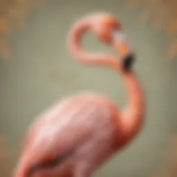 Majestic flamingo bird in elegant pose