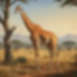 Majestic Giraffe Gracefully Navigating the Savanna