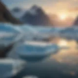 Majestic Glaciers Reflecting the Midnight Sun