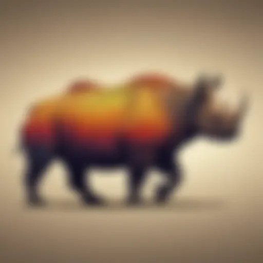 Majestic Horned Rhinoceros Silhouette