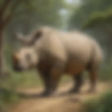 Majestic Javan Rhino in Natural Habitat