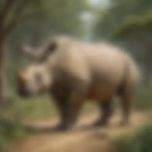 Majestic Javan Rhino in Natural Habitat