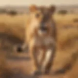 A majestic lioness gracefully roaming the savannah