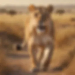 A majestic lioness gracefully roaming the savannah