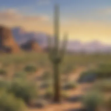 Majestic Saguaro cactus in desert landscape