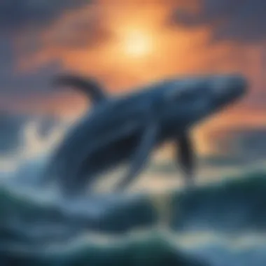 Majestic whale breaching the surface