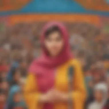 Malala Yousafzai giving a powerful speech