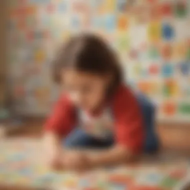 Child engrossed in alphabet puzzle