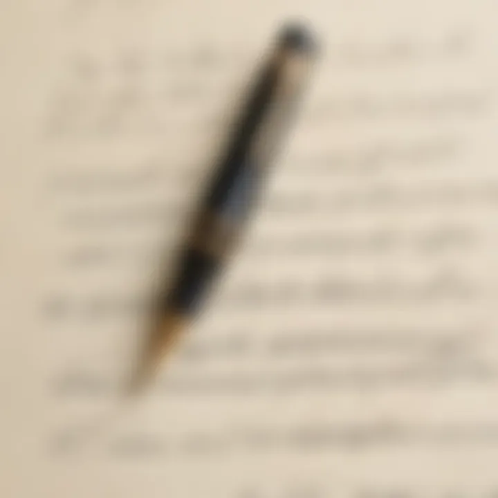 Elegant Calligraphy Pen and Paper