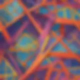 Illustration showing geometric shapes interacting